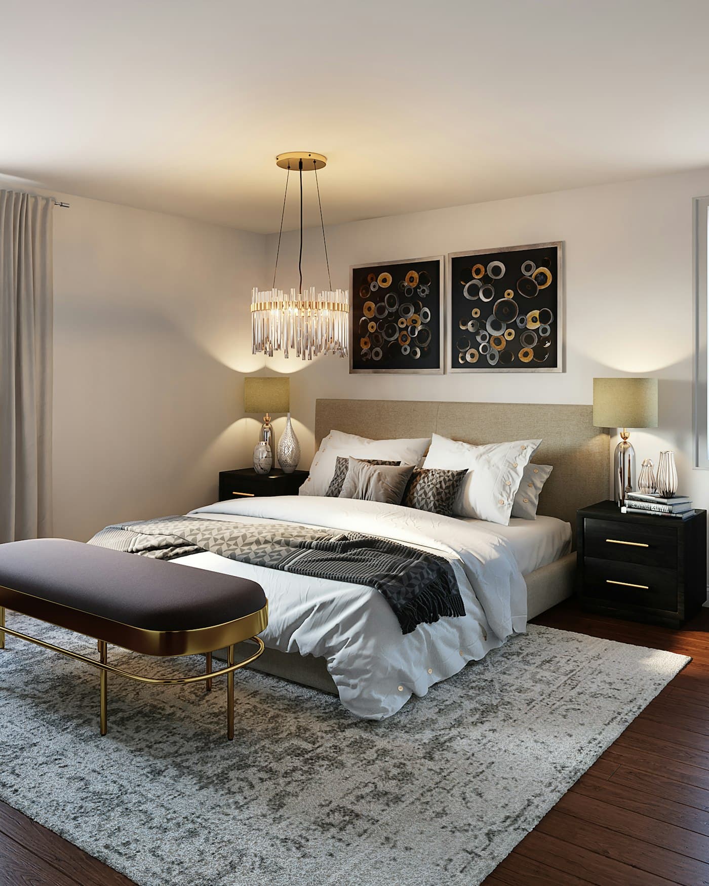 Mayfair upholstered bed with statement headboard
