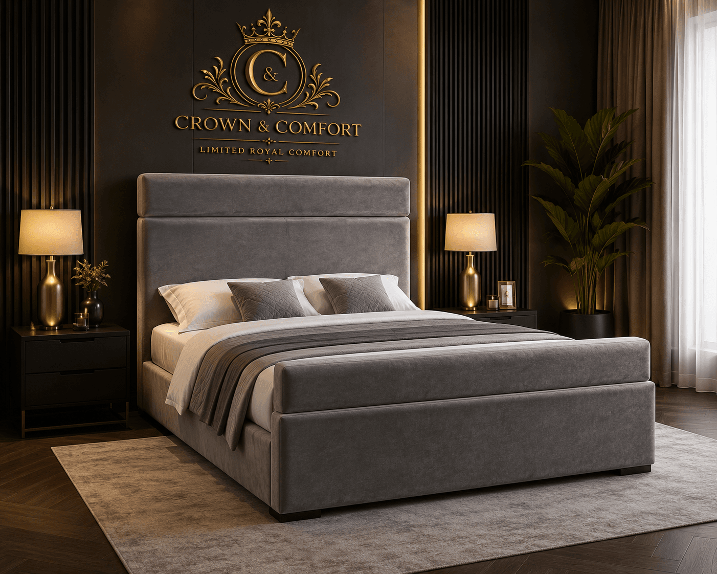 The Crownessa Crimson Palace Bed