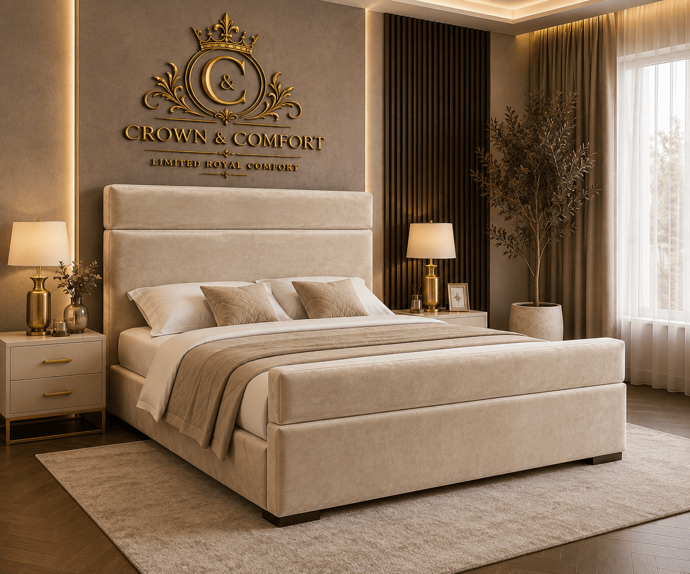 The Crownessa Crimson Palace Bed