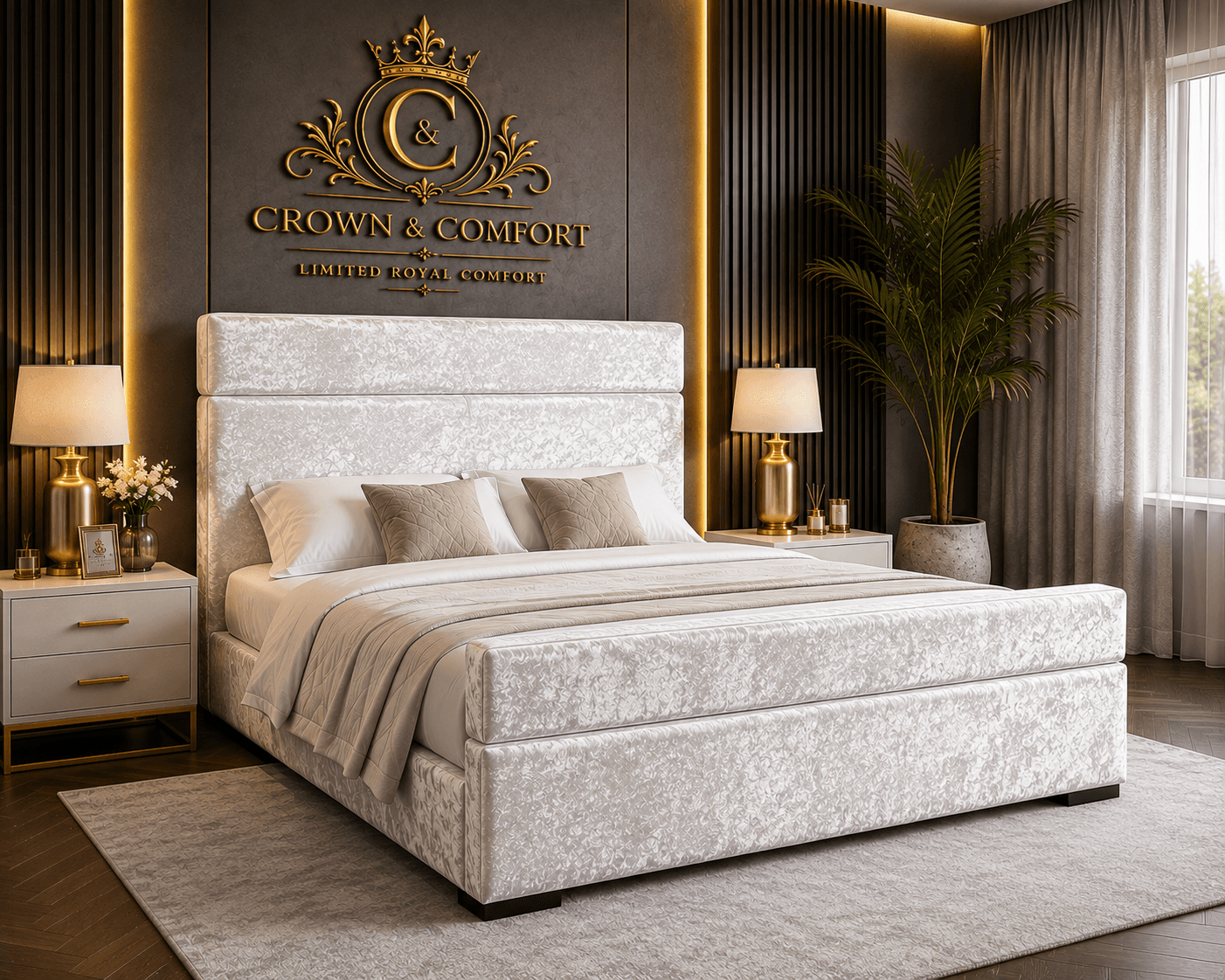 The Crownessa Crimson Palace Bed