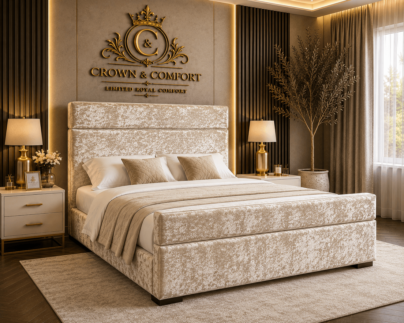 The Crownessa Crimson Palace Bed