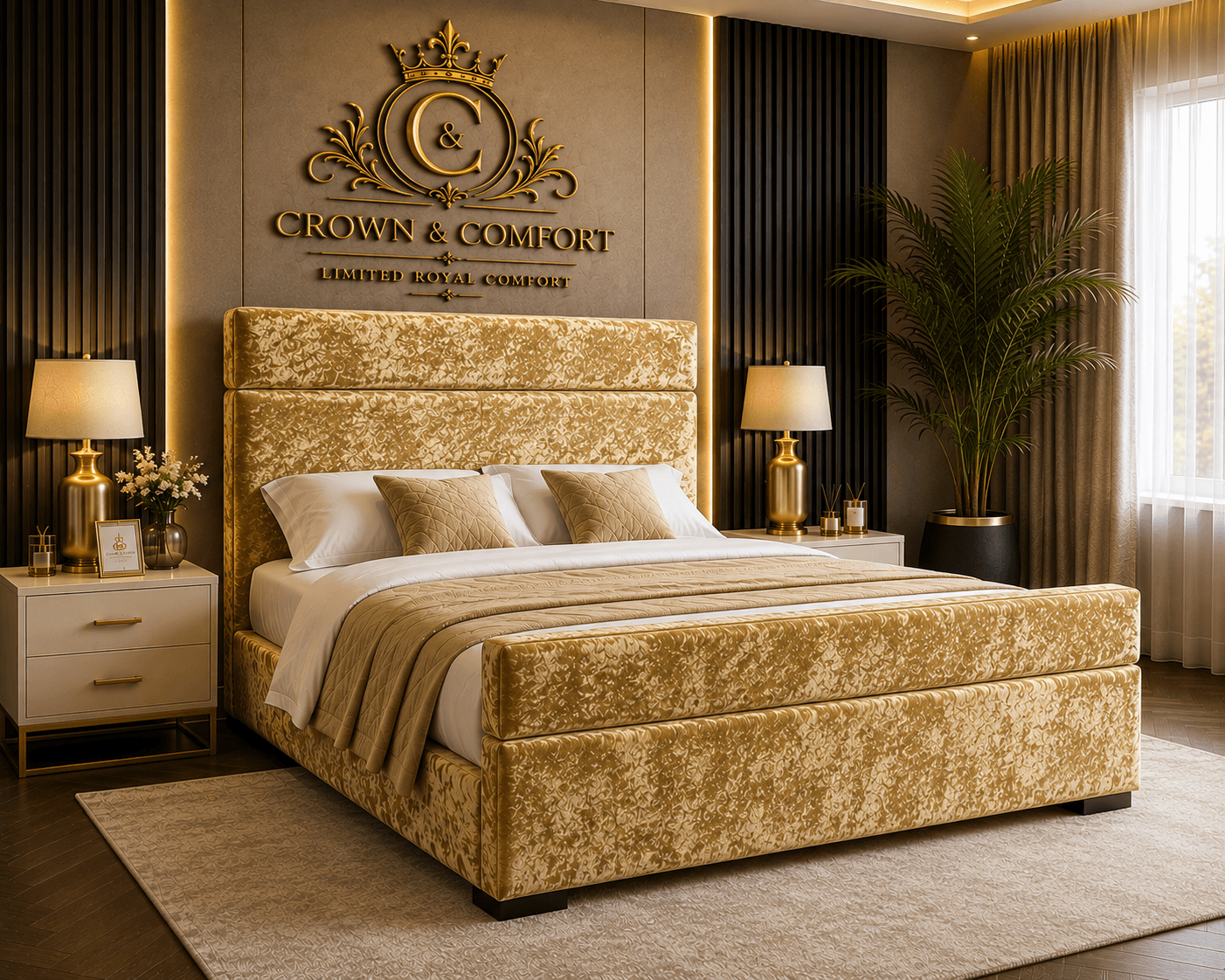The Crownessa Crimson Palace Bed