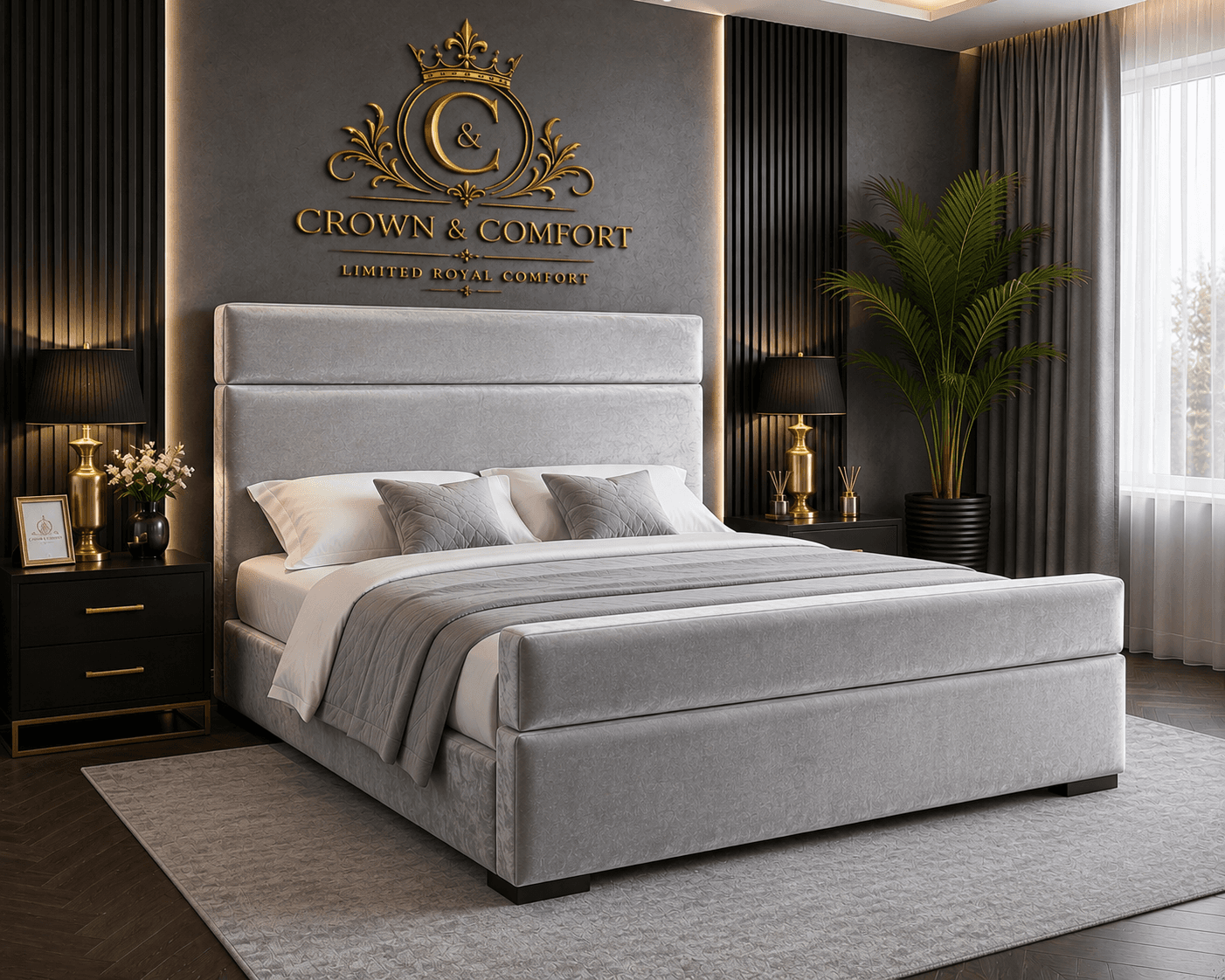 The Crownessa Crimson Palace Bed