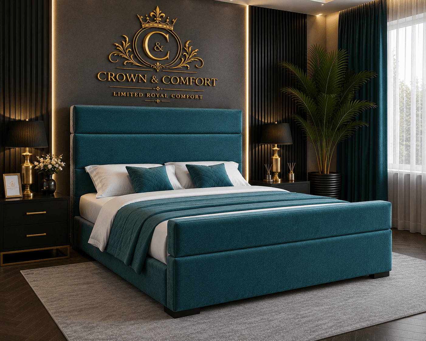 The Crownessa Crimson Palace Bed