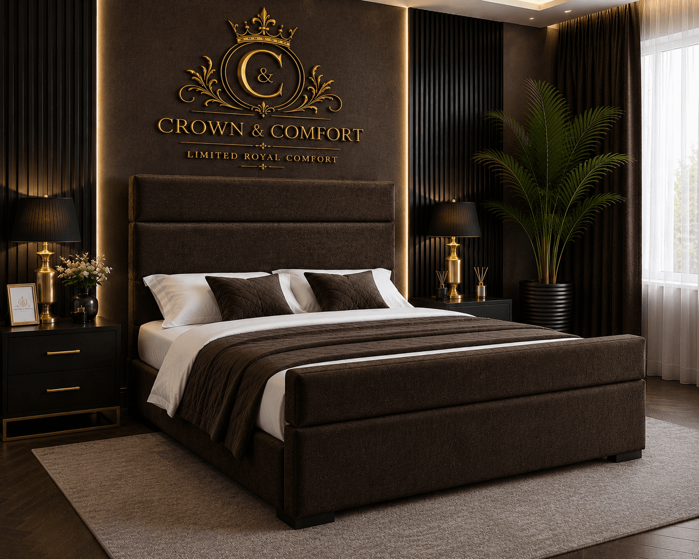 The Crownessa Crimson Palace Bed