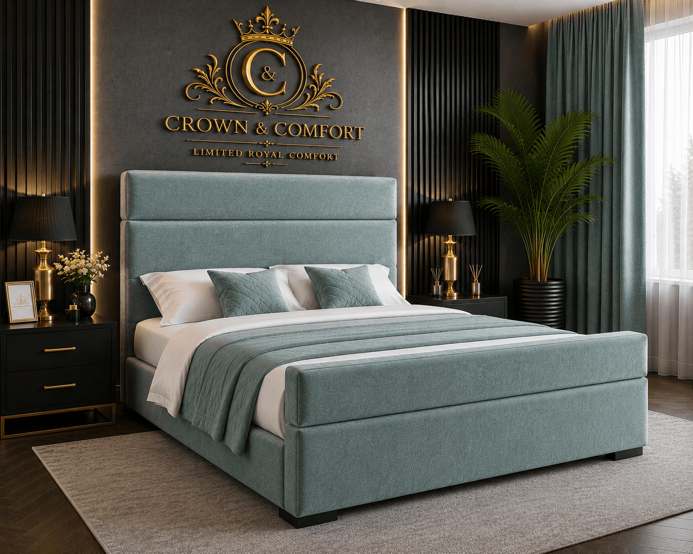 The Crownessa Crimson Palace Bed