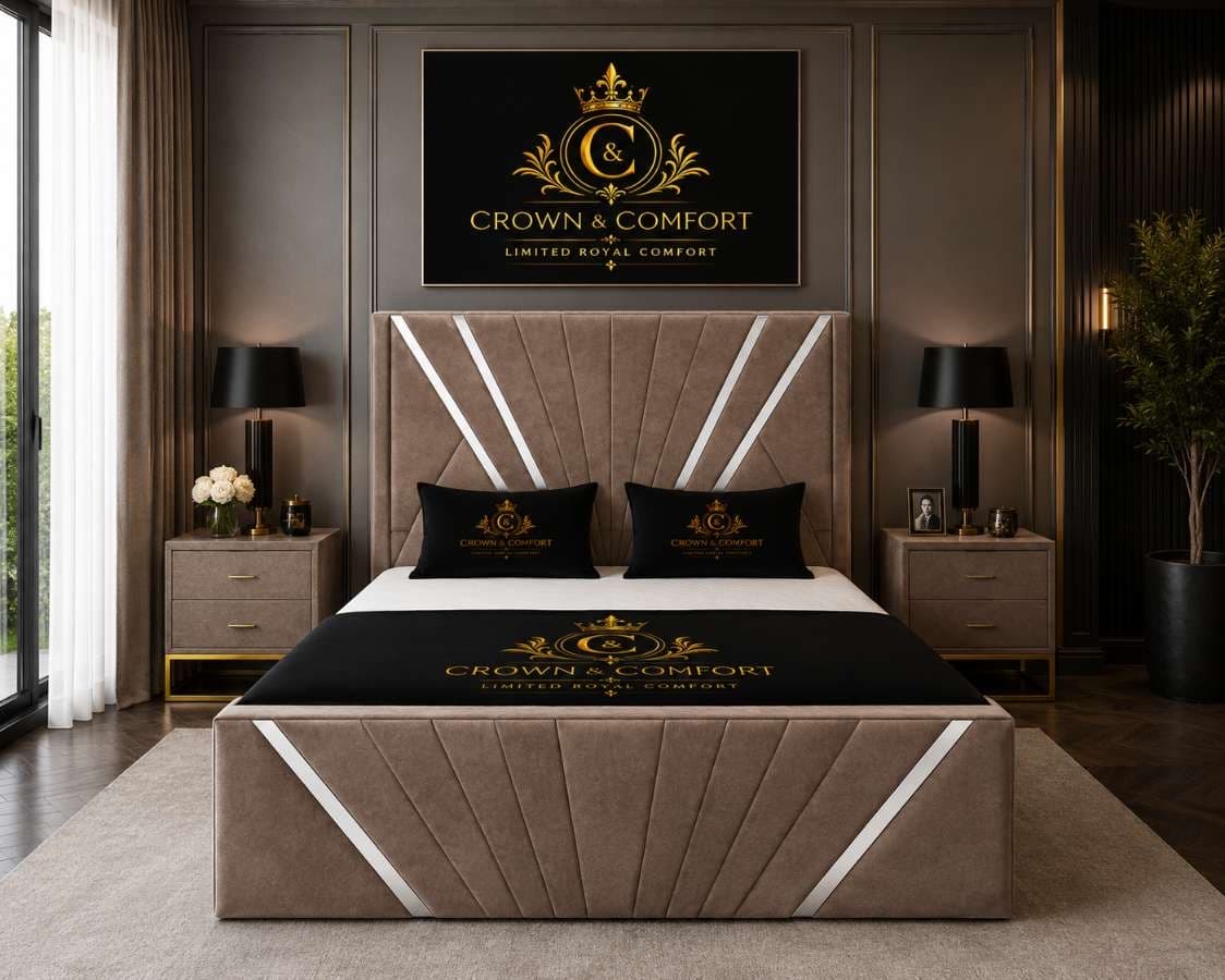 Akmal Chevron Upholstered Bed