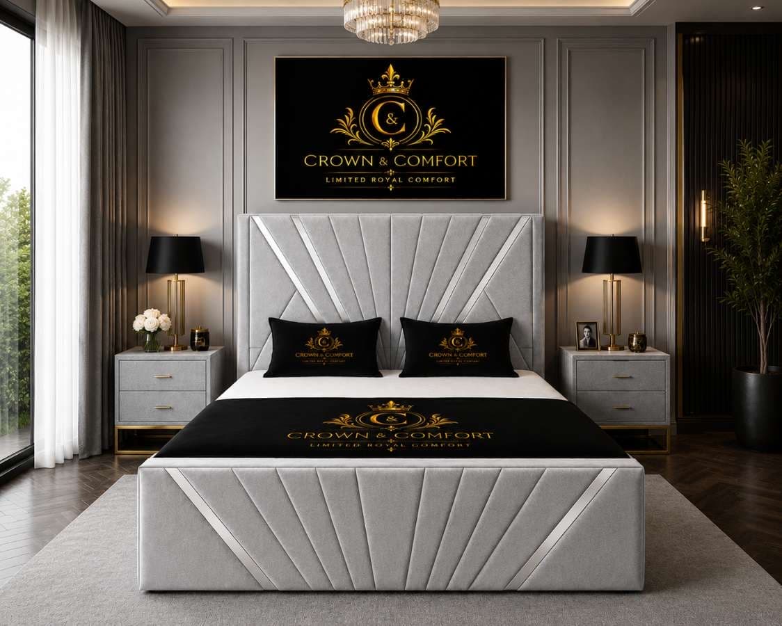 Akmal Chevron Upholstered Bed
