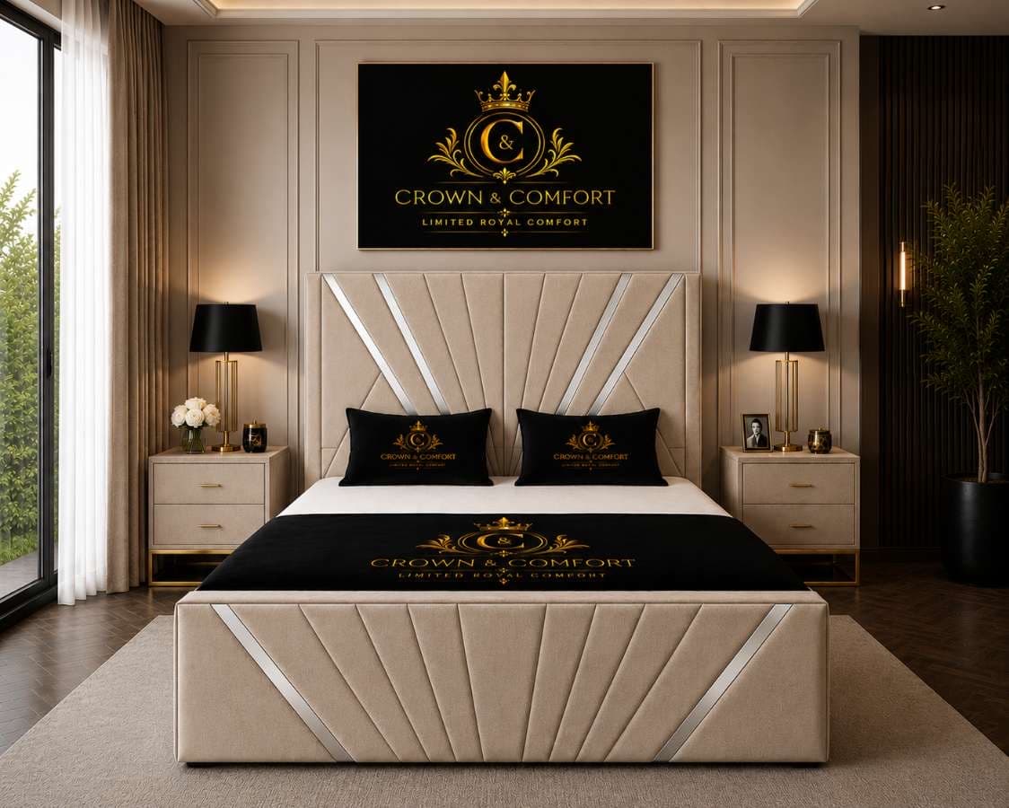 Akmal Chevron Upholstered Bed