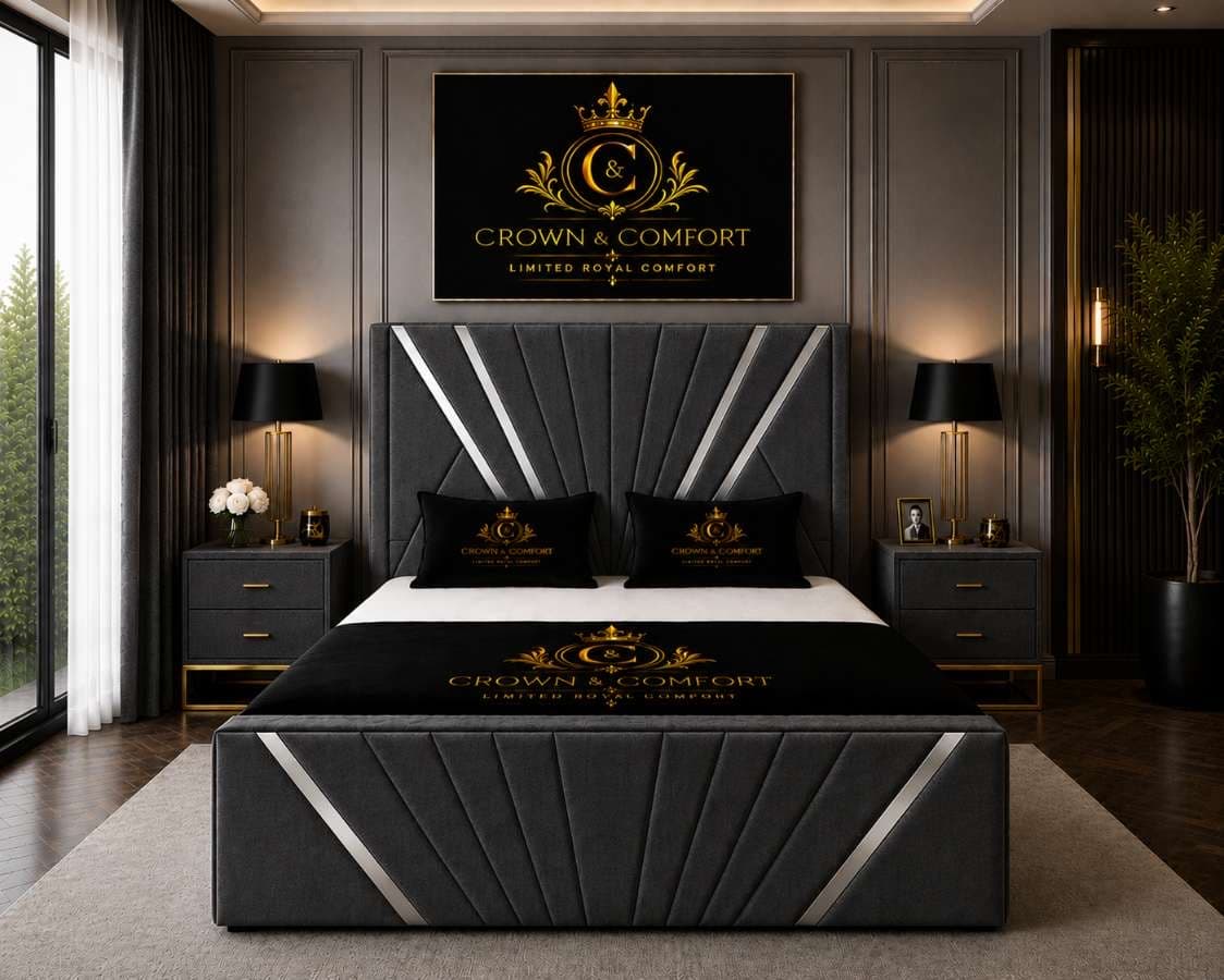 Akmal Chevron Upholstered Bed